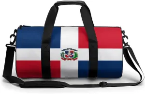 Dominican Flag Large Duffel Bag Dry Wet Separation for Men Women Sports Travel Tote