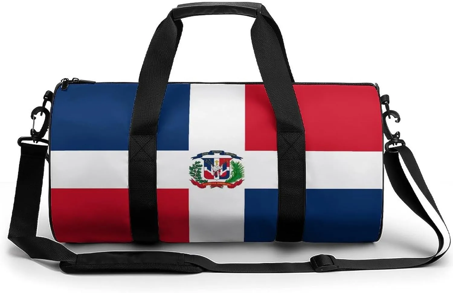 Dominican Flag Large Duffel Bag Dry Wet Separation for Men Women Sports Travel Tote