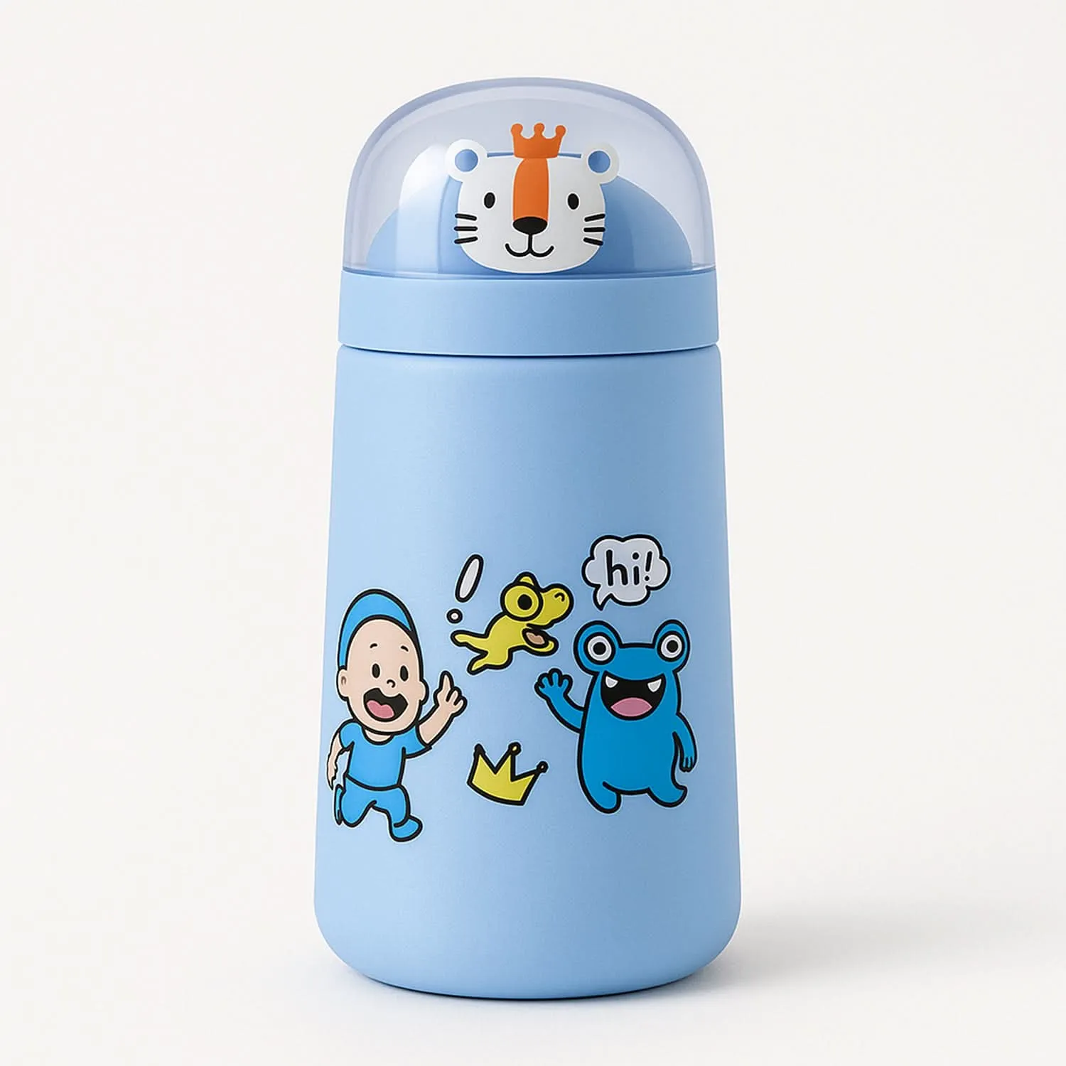 Double Wall Cartoon Glass Water Bottle 350ml (1 Pc)