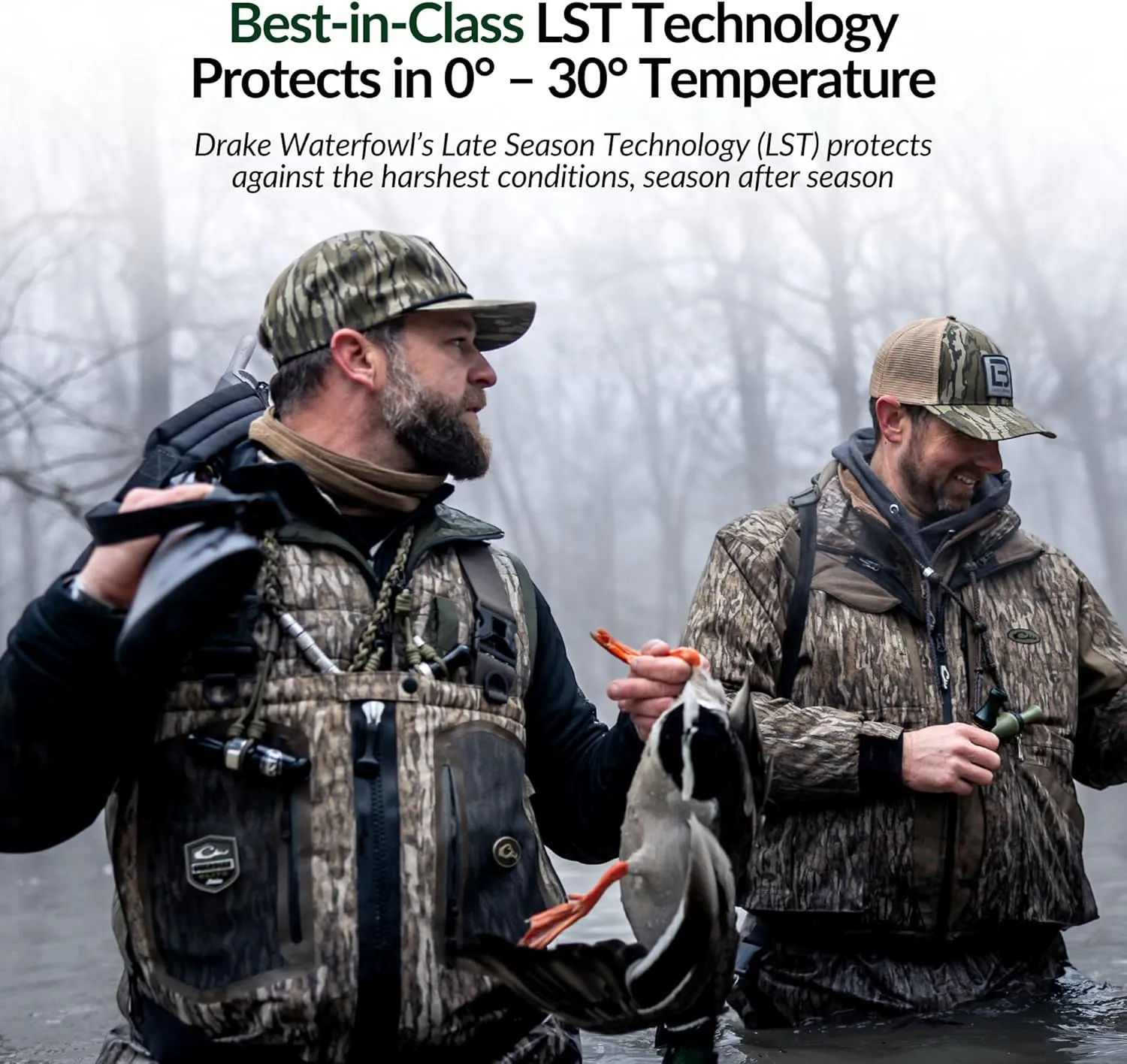 Drake Waterfowl® LST Guardian Flex™ Double Down Eqwader™, Waterproof and Breathable Insulated Hunting Jacket