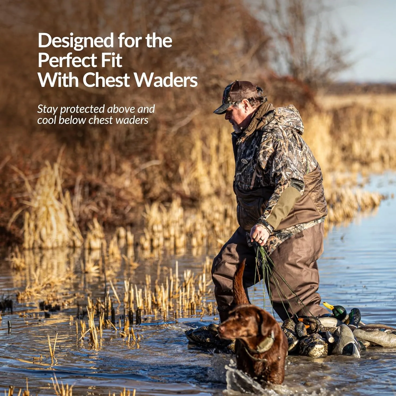Drake Waterfowl® LST Guardian Flex™ Double Down Eqwader™, Waterproof and Breathable Insulated Hunting Jacket