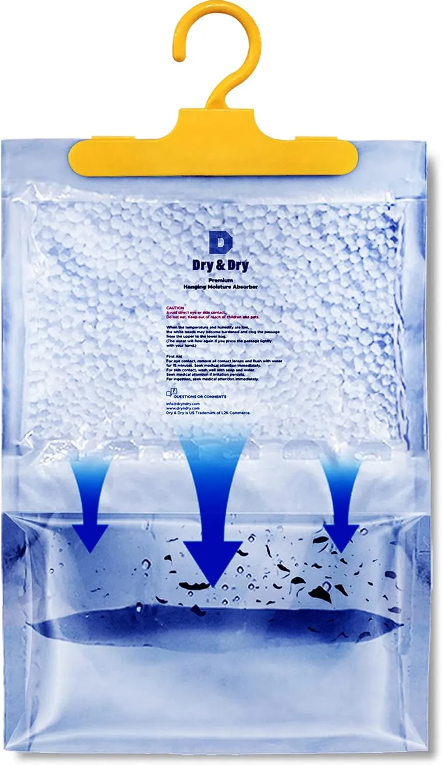 Dry & Dry 10 Pack[14 OZ] Premium Moisture Absorbers for Home, Basement & Bedroom - Small Dehumidifiers