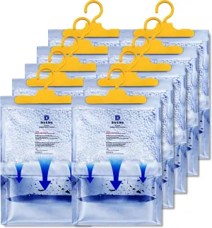Dry & Dry 10 Pack[14 OZ] Premium Moisture Absorbers for Home, Basement & Bedroom - Small Dehumidifiers