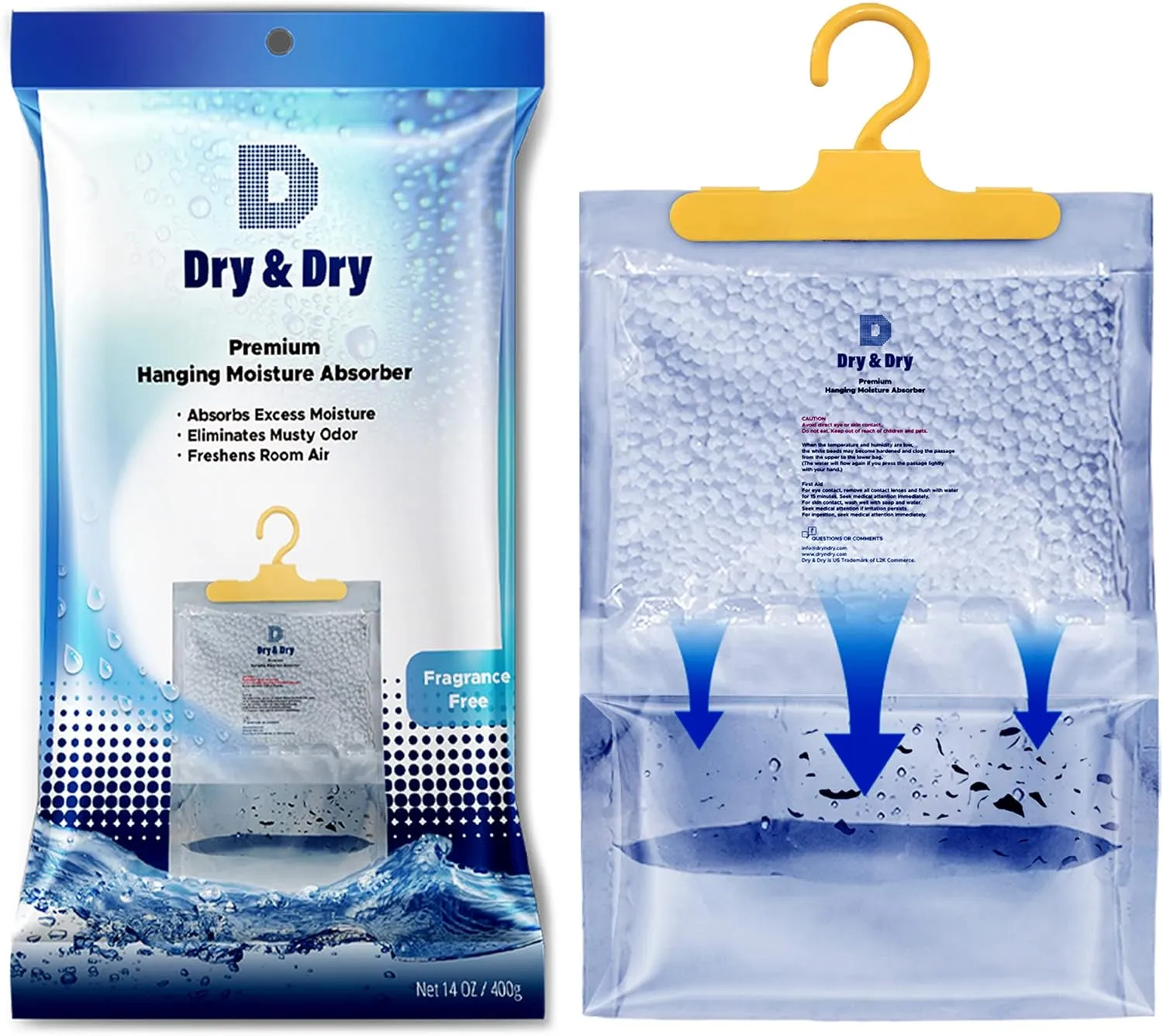 Dry & Dry 10 Pack[14 OZ] Premium Moisture Absorbers for Home, Basement & Bedroom - Small Dehumidifiers