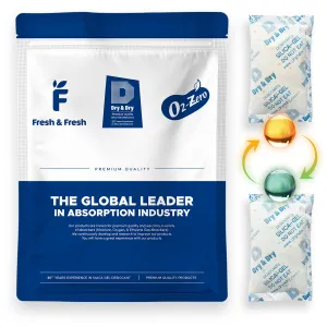 Dry & Dry 100 Gram [14 Packets] Orange Indicating Silica Gel Packets Desiccants - Food Safe Silica Packs, Silica Gel, Silica Packets, Desiccant Packs for Food Storage