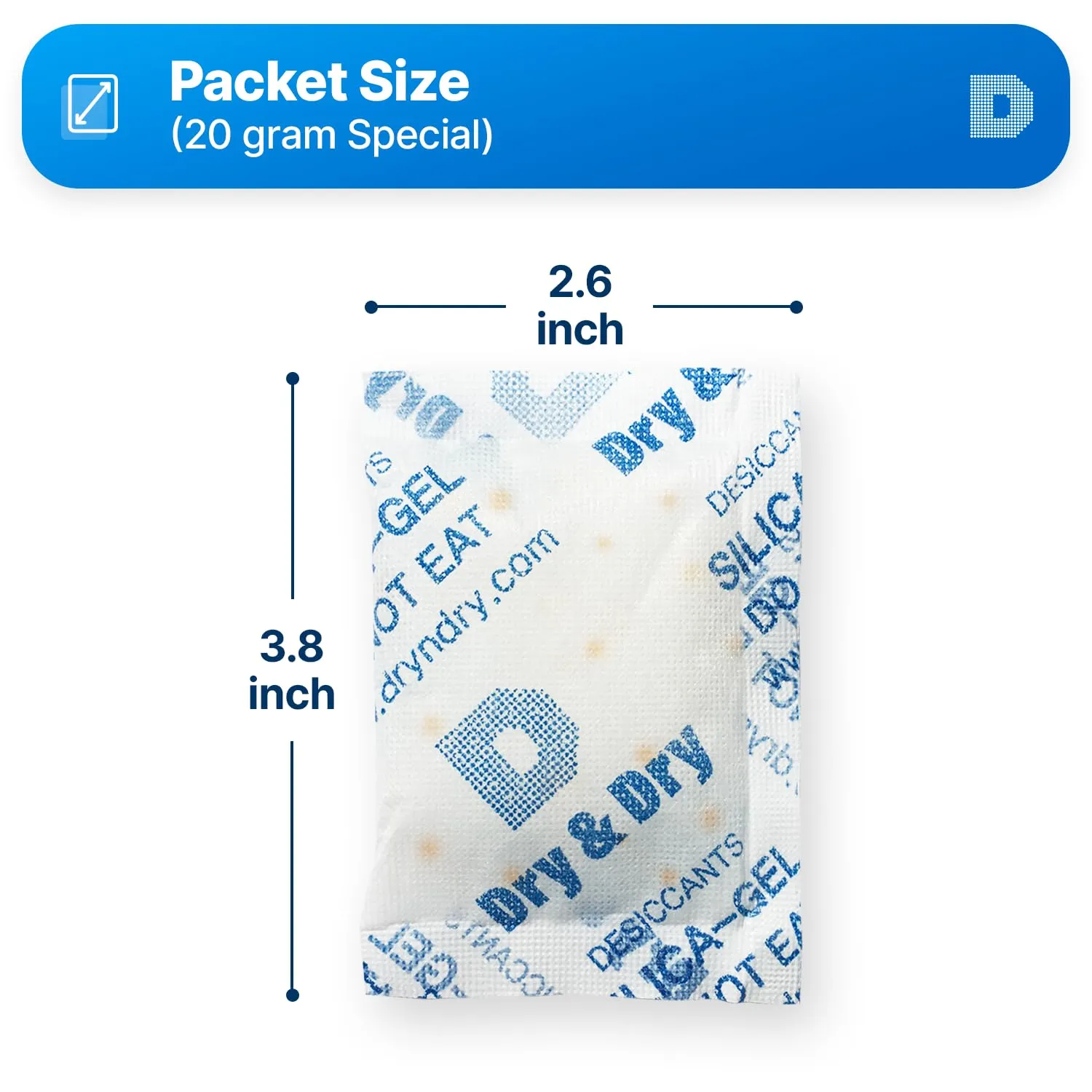 Dry & Dry 20 Gram [30 Packs] Orange Indicating(Orange to Dark Green) Mixed Silica Gel Packets - Food Safe Rechargeable Silica Packets Desiccants Silica Gel Packs Silica Gel Packets