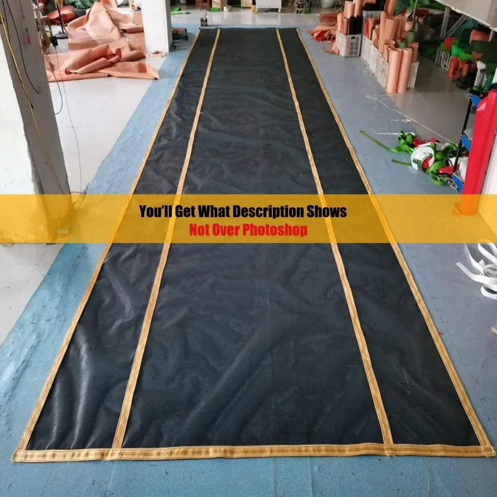 Dump Truck Mesh Tarp Tentproinc Heavy Duty Cover with 6'' Pocket Reinforced Double Needle Stitch Webbing Ripping Tearing Stop, No Rust Thicker Brass Grommets (Black, 7x18Feet)