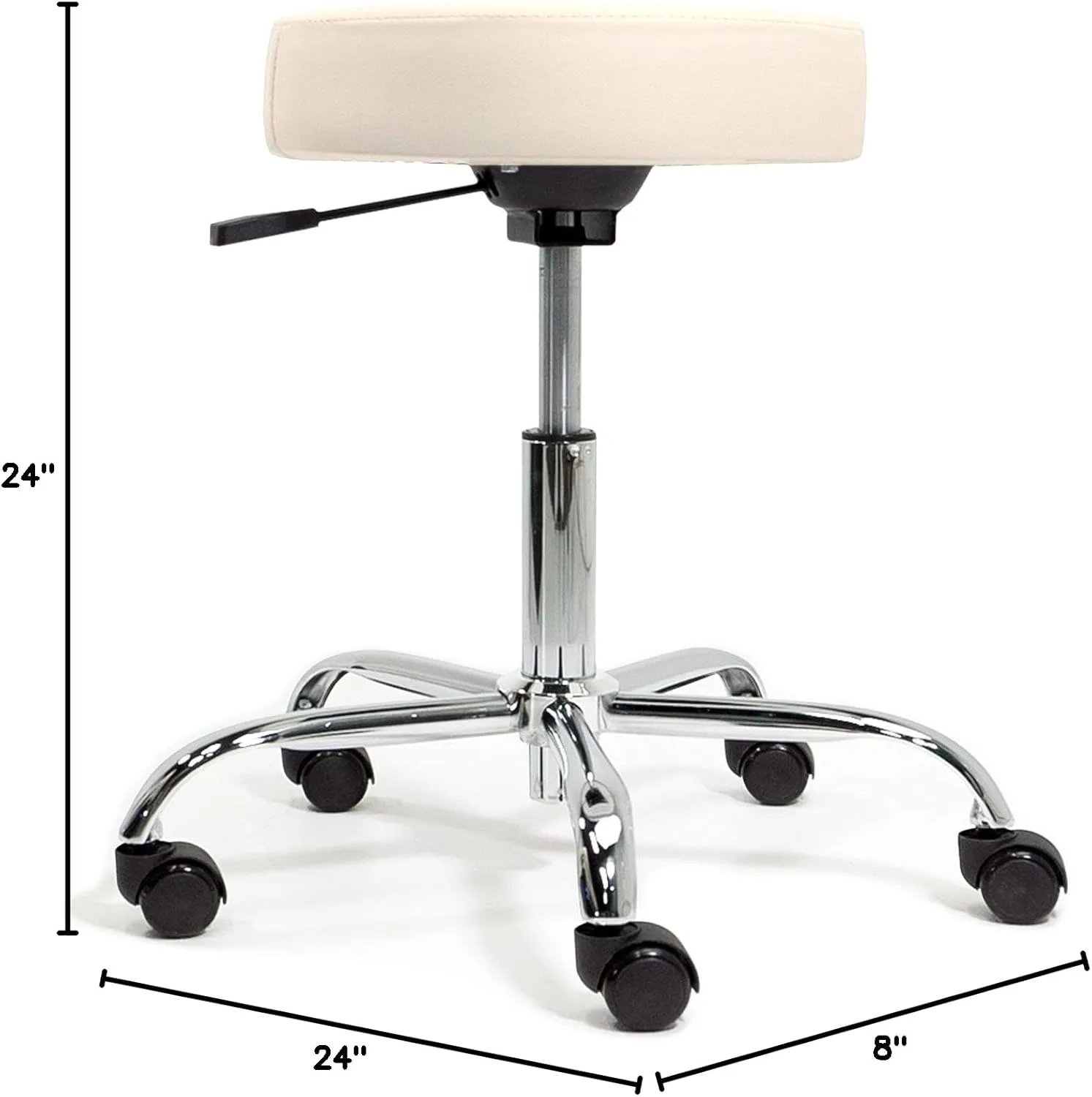 EARTHLITE Pneumatic Massage Salon Drafting Stool - No Leaking (vs. Hydraulic), Adjustable, Rolling, CFC-Free / Medical Spa Facial Chair