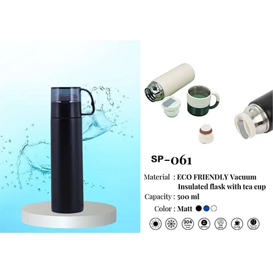 Eco Friendly Vacuum Insulated Flask With Tea Cup 500ml