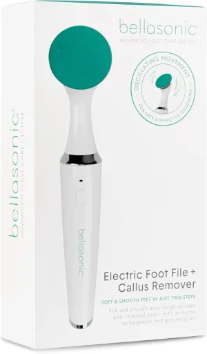 Electric Foot File   Callus Remover with Unique Oscillating Head – File & Smooth Dry, Hardened & Cracked Skin on Heels & Toes – Salon Quality Pedicure at Home w/Portable, Rechargeable Set