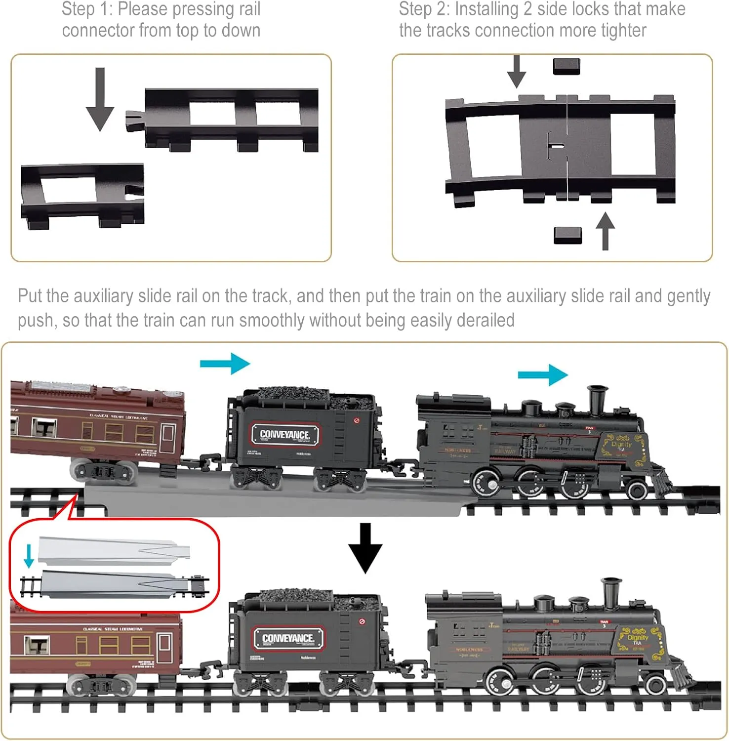 Electric Train Sets for Boys Girls Metal Alloy Christmas Trains Toys Steam Locomotive, Passenger Carriages, Tracks, Light & Sounds Rechargeable Birthday Gifts for Kids 3 4 5 6 7 8   Years Old Green …