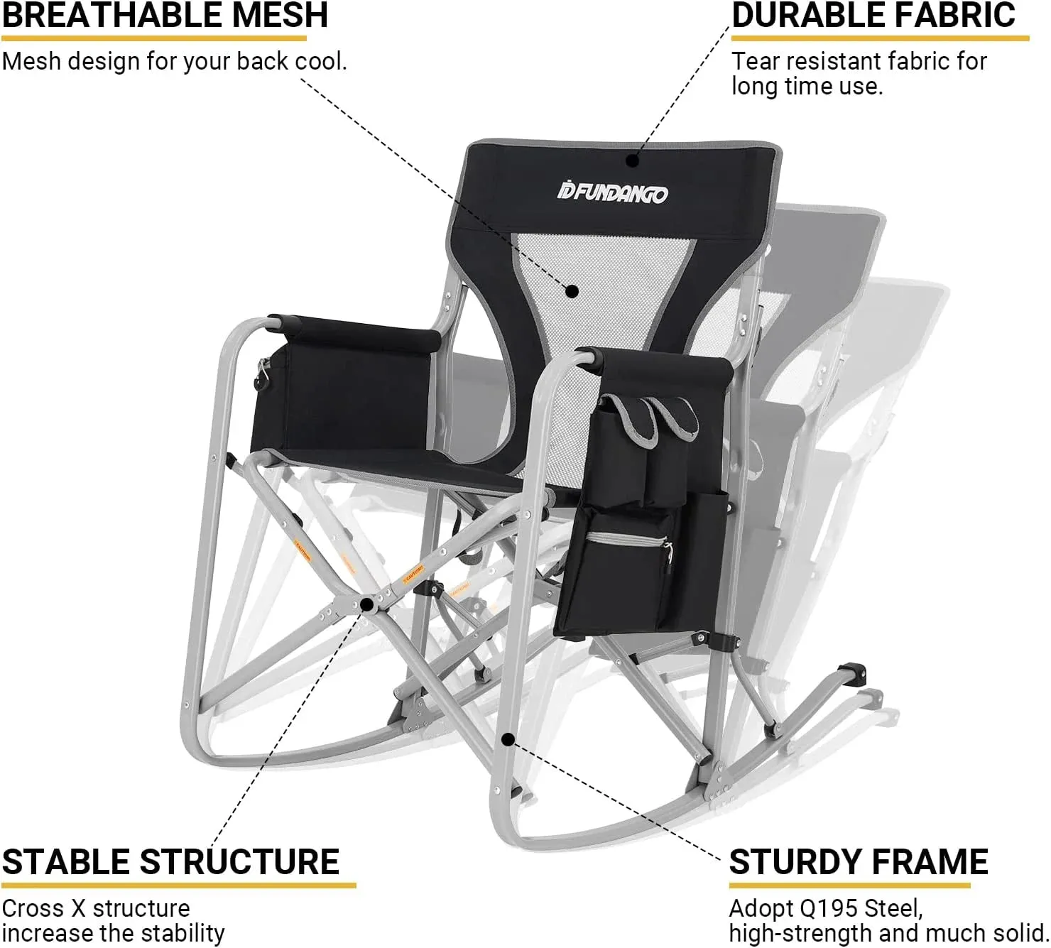 Emergency Camp Chair - 300lb Capacity Folding Emergency Observation Seat