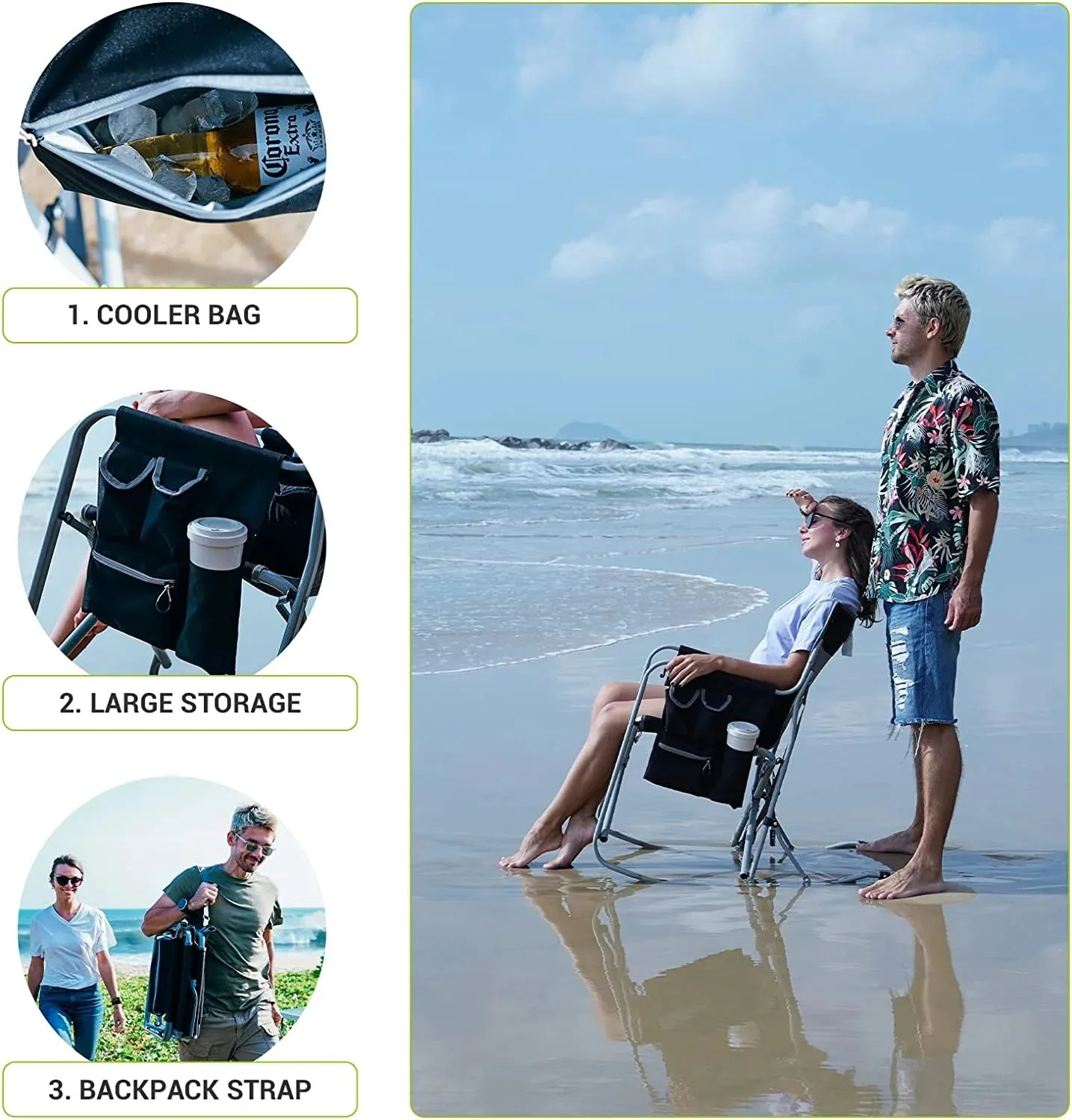Emergency Camp Chair - 300lb Capacity Folding Emergency Observation Seat