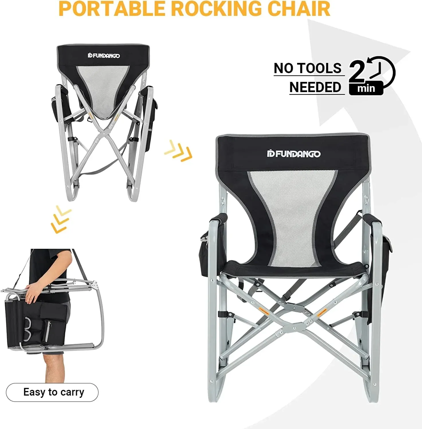 Emergency Camp Chair - 300lb Capacity Folding Emergency Observation Seat