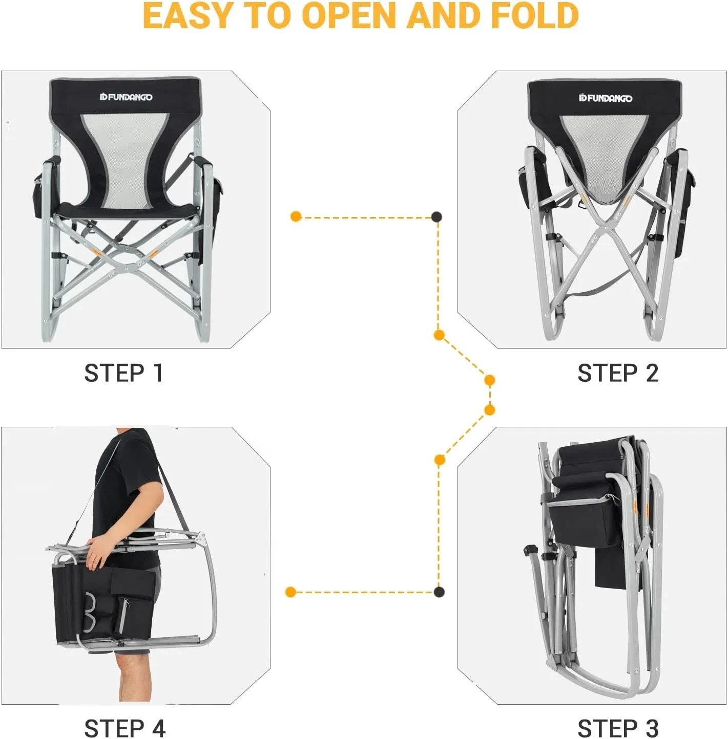 Emergency Camp Chair - 300lb Capacity Folding Emergency Observation Seat