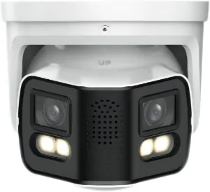 EmpireTech Security Camera Outdoor 4K Full-Color 2×4MP Dual-Lens 1/1.8" CMOS Smart Splicing IP POE Camera Outputs 180° Wide Angle, Two-Way Talk IPC-Color4K-T180 (White)
