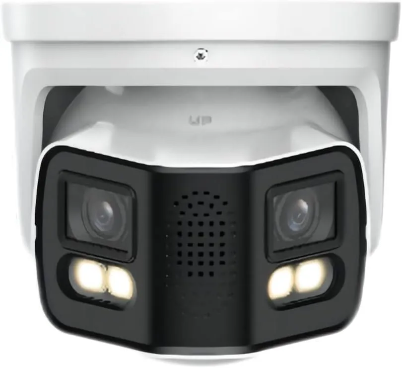 EmpireTech Security Camera Outdoor 4K Full-Color 2×4MP Dual-Lens 1/1.8" CMOS Smart Splicing IP POE Camera Outputs 180° Wide Angle, Two-Way Talk IPC-Color4K-T180 (White)