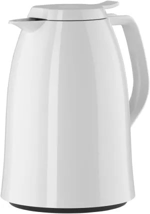 Emsa Mambo High Impact Plastic Thermal Carafe with Glass Liner, 34 oz, White