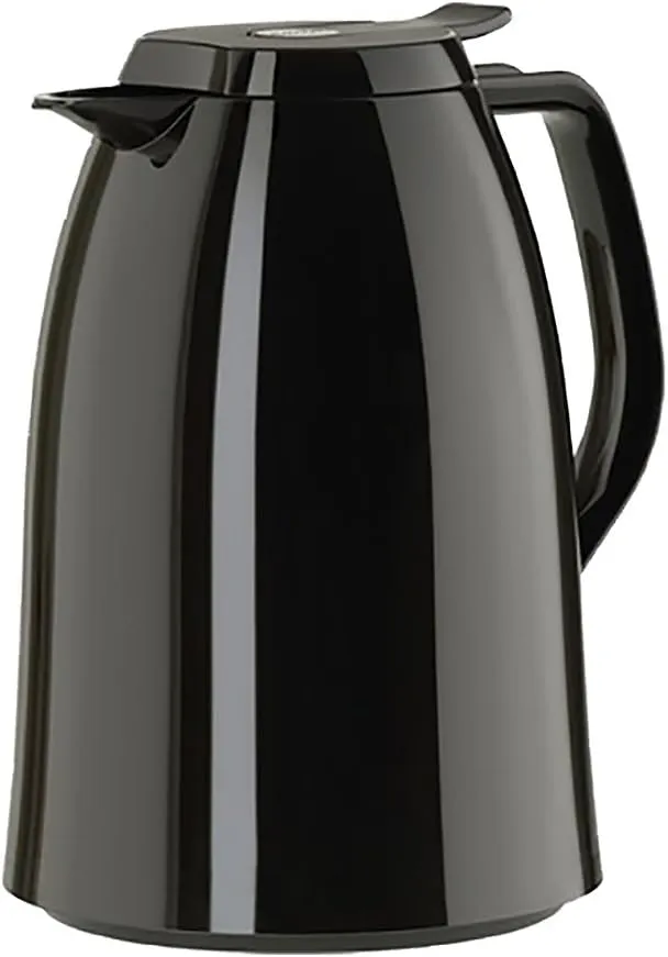 Emsa Mambo High Impact Plastic Thermal Carafe with Glass Liner, 51 oz, Black