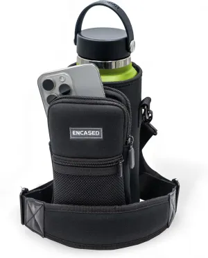 ENCASED Carrier Bag, Fits 32oz HydroFlask and IronFlask Water Bottles - Adjustable Shoulder Sling and Hand Strap - Insulated Carrying Sleeve w/Phone Pocket, Accessories Storage (Neoprene)