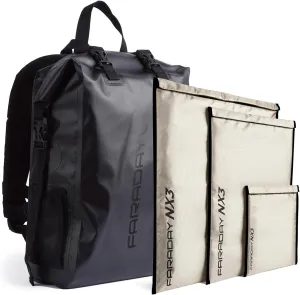 Faraday Dry Bag Backpack   NX3 3pc Kit | Waterproof | Anti-Tracking | RFID Signal Blocking | Protect Data and Devices from Hacking, Tracking, EMP | Cell Phone | Tablet | Laptop