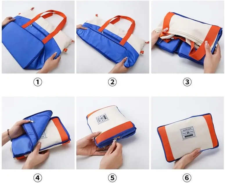 Fashionable two-tone hand-carried luggage, travel, dry-wet separated sports and fitness bag, foldable travel bag, waterproof (Royal blue)