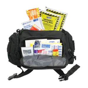 First Aid 3 Day Survival Kit with Emergency Food and Water, Black (73 Piece Kit)