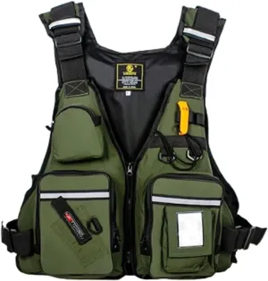 Fishing Jackets with Adjustable Shoulder Waist, Whistle for Paddle Boarding Kayaking Snorkel Watersports