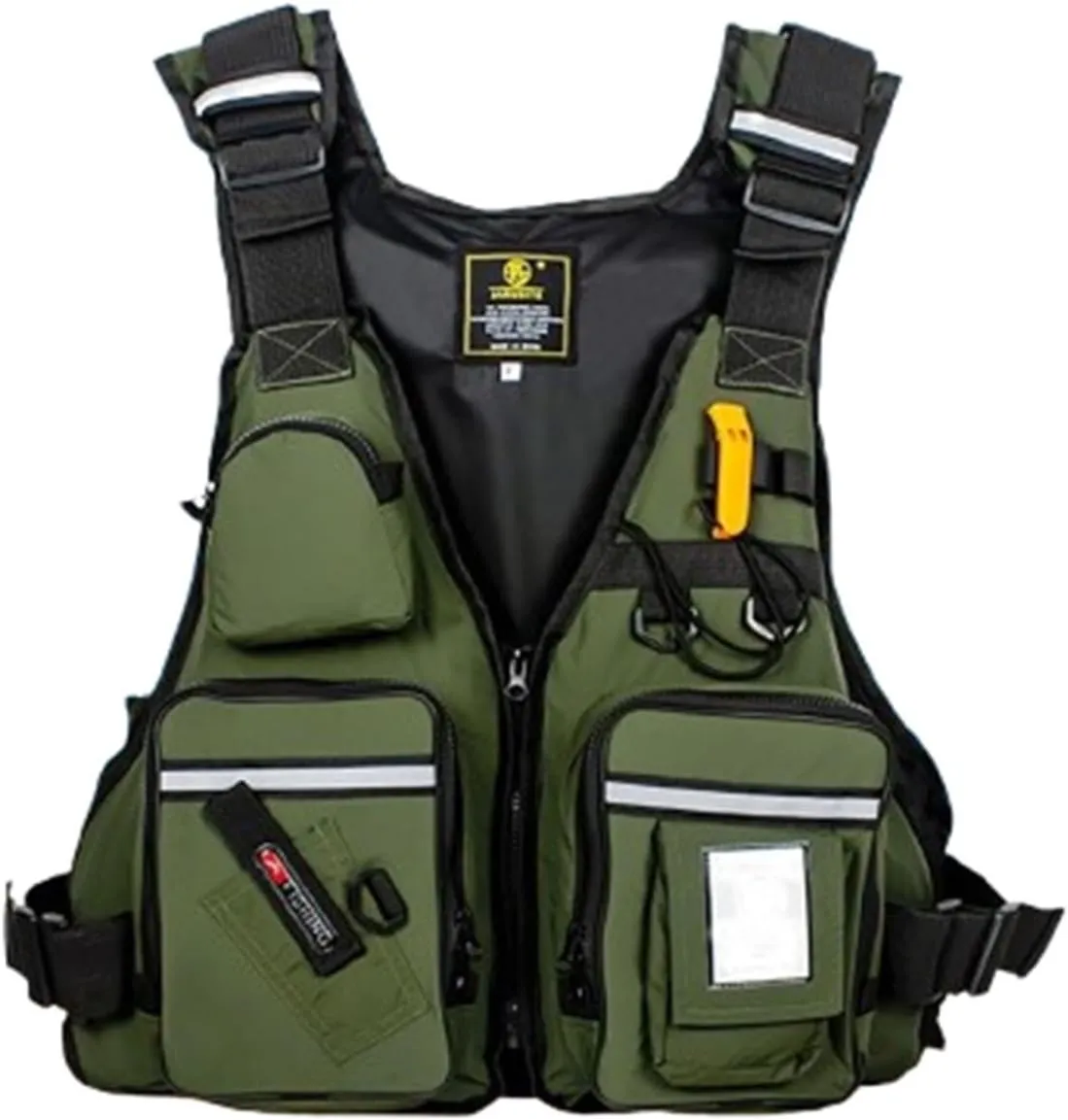 Fishing Jackets with Adjustable Shoulder Waist, Whistle for Paddle Boarding Kayaking Snorkel Watersports