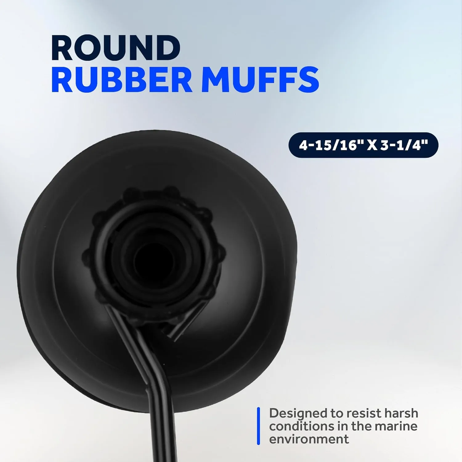 Five Oceans Outboard Motor Muffs, Boat Motor Flusher, Black PVC Marine Grade Muffs, Coated Steel Bracket, Includes Garden Hose Connector & Quick Connect Adapter