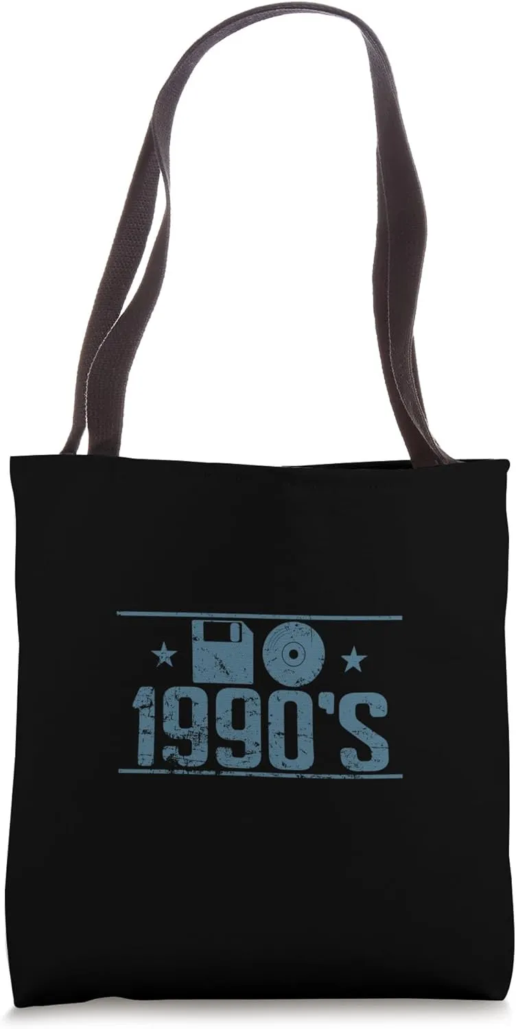 Floppy Disk and CD 1990's Retro Memory Module Tote Bag