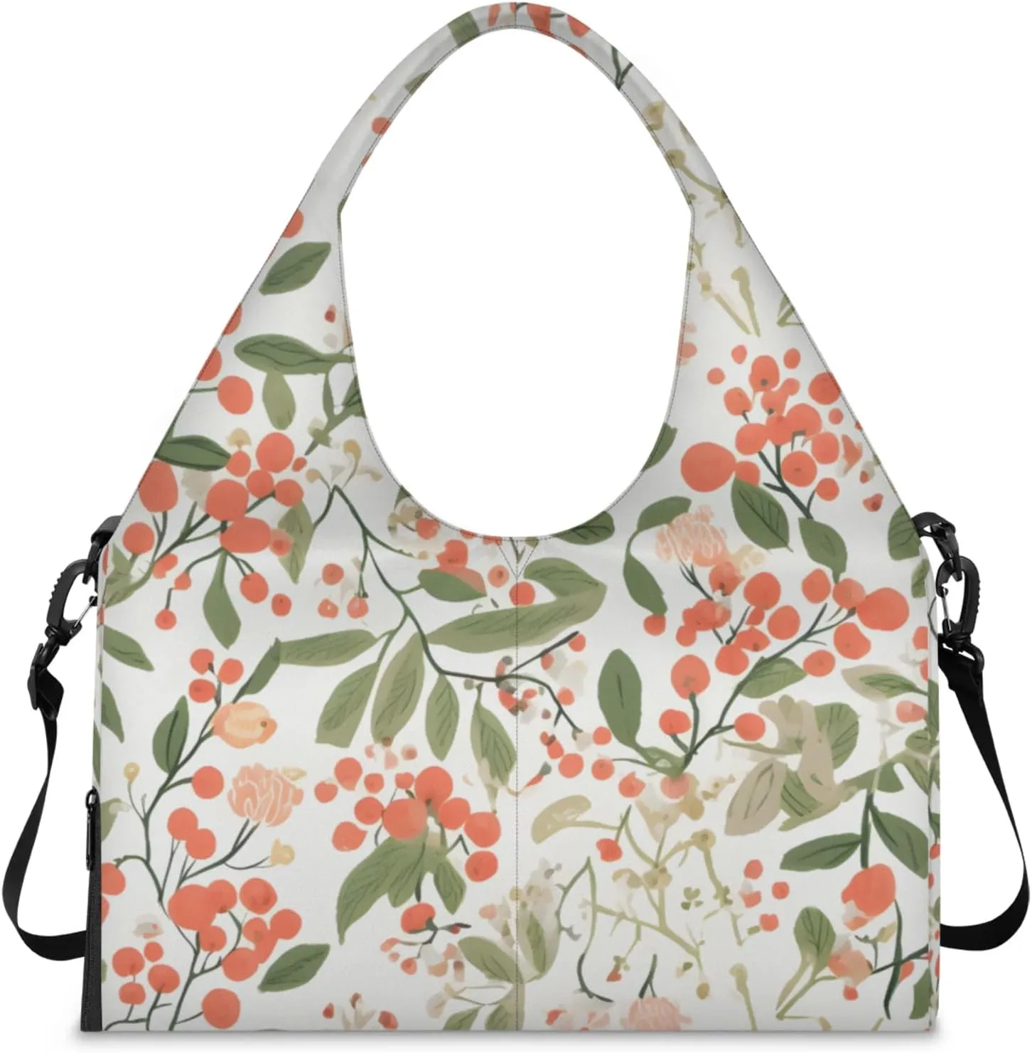 Flowers Pattern Paper Gym Bag Yoga Mat Tote for Women with Shoes Compartment Lightweight Duffle Travel Carrier Wet Dry Storage Pockets Adjustable Pilates Mats Shoulder Bags for Sport Swim
