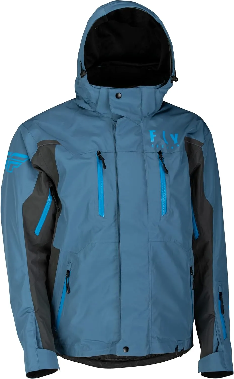Fly Racing Incline Snow Jacket/Bib Combo (Blue/Grey, Men's Large Jacket/Men's Large Bib)