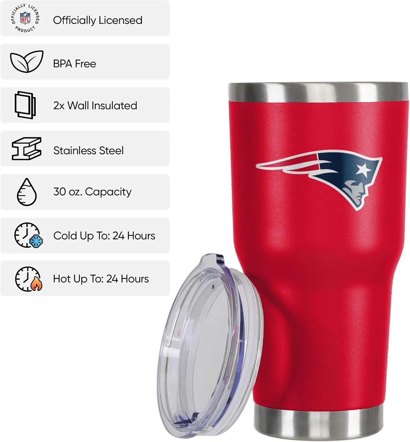 FOCO NFL unisex NFL Team Logo 30oz Insulated Stainless Steel Travel Mug Tumbler