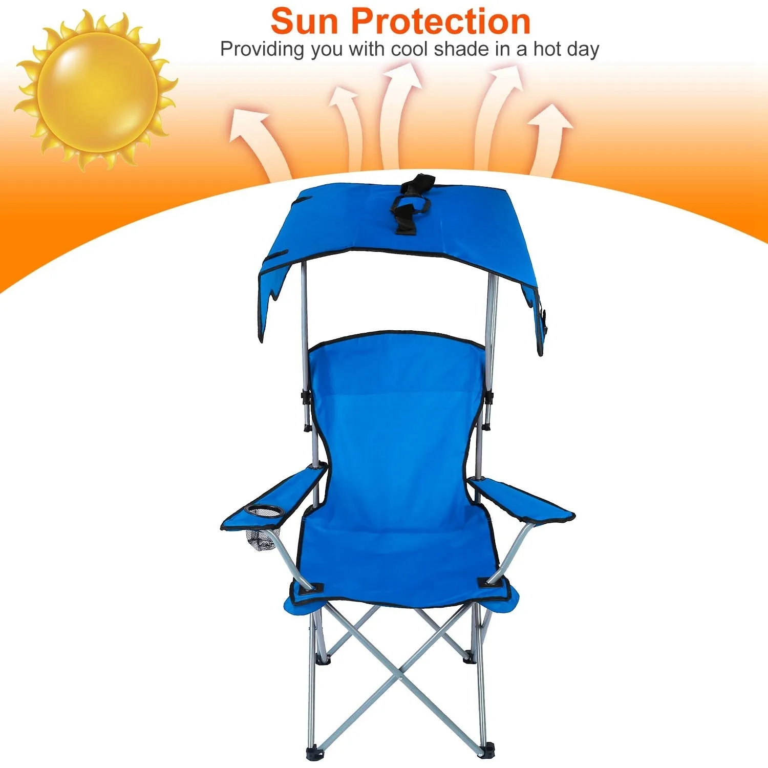 Foldable Beach Canopy Lawn Chair