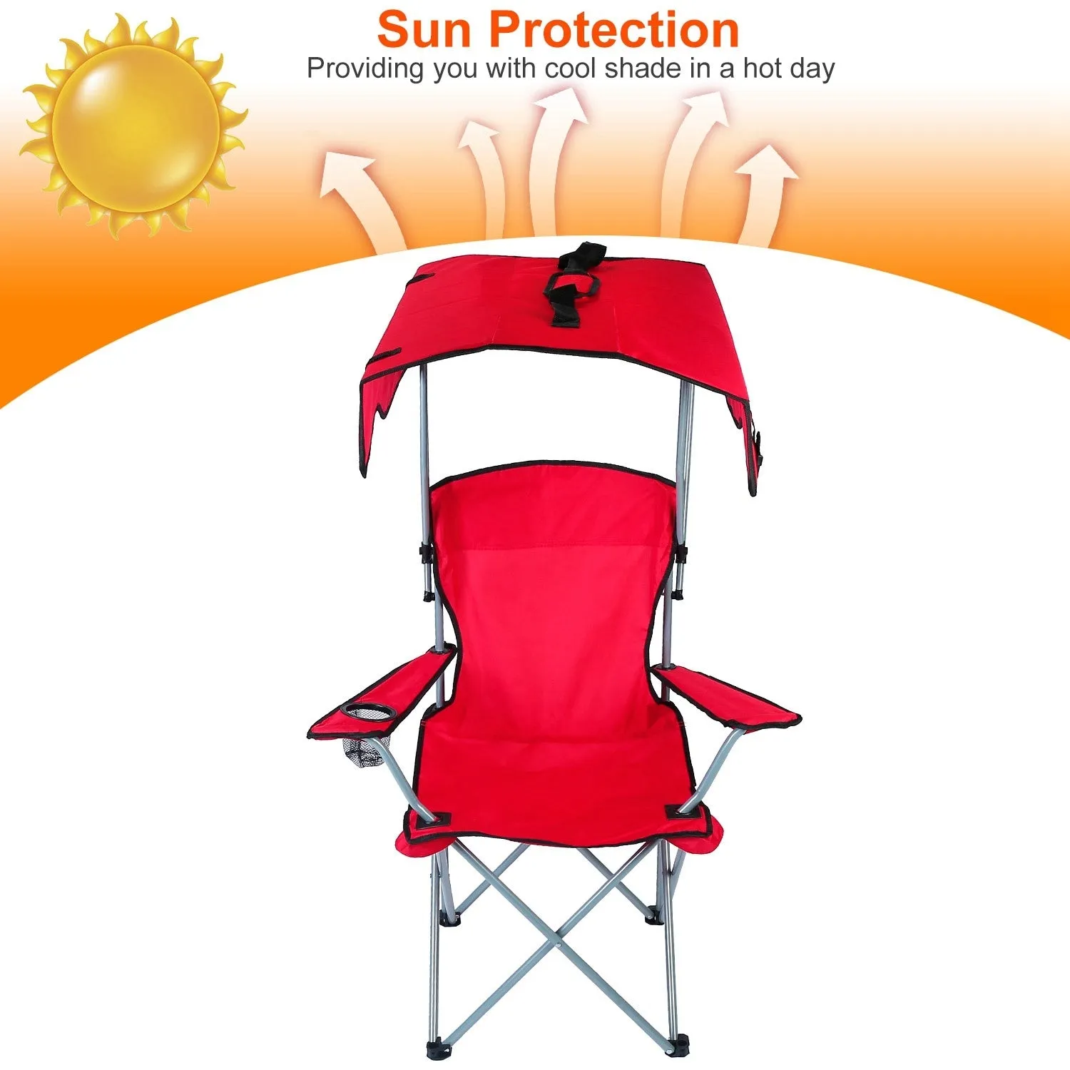 Foldable Beach Canopy Lawn Chair