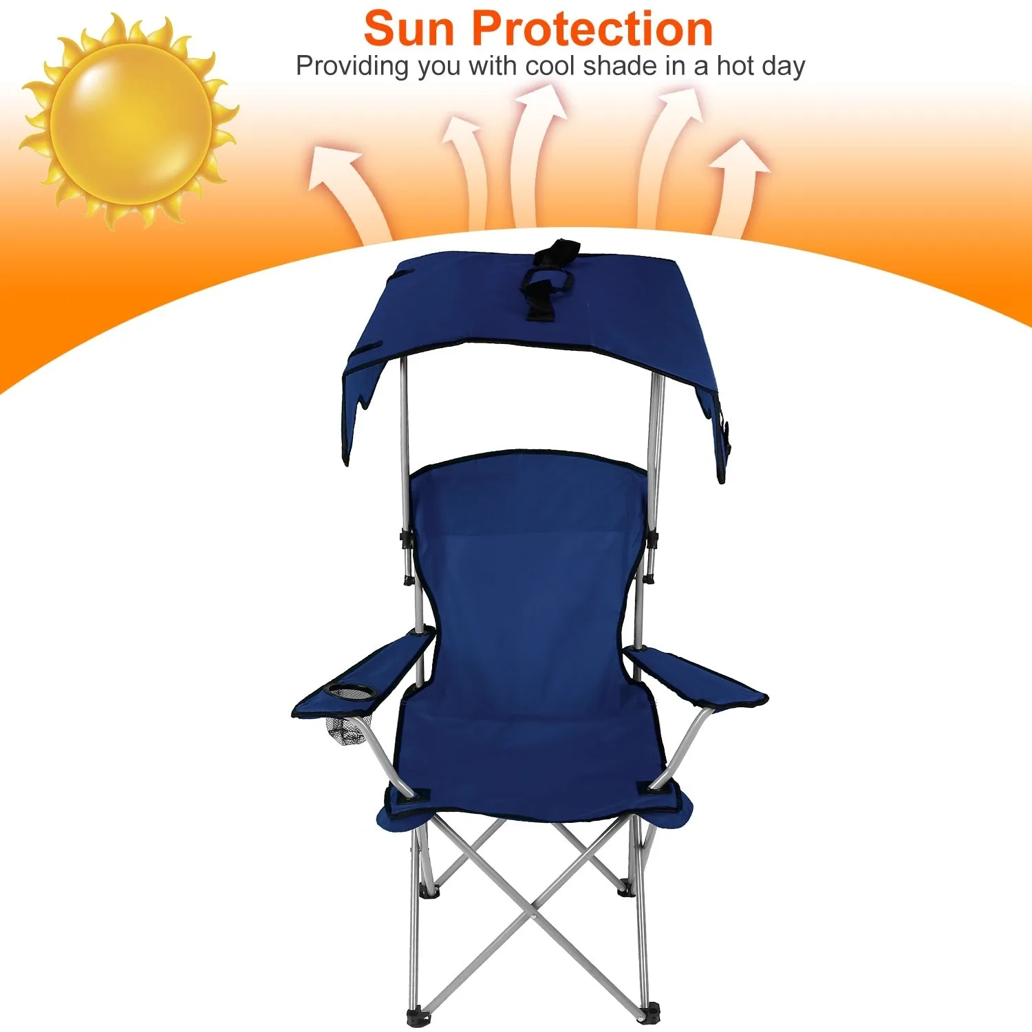 Foldable Beach Canopy Lawn Chair