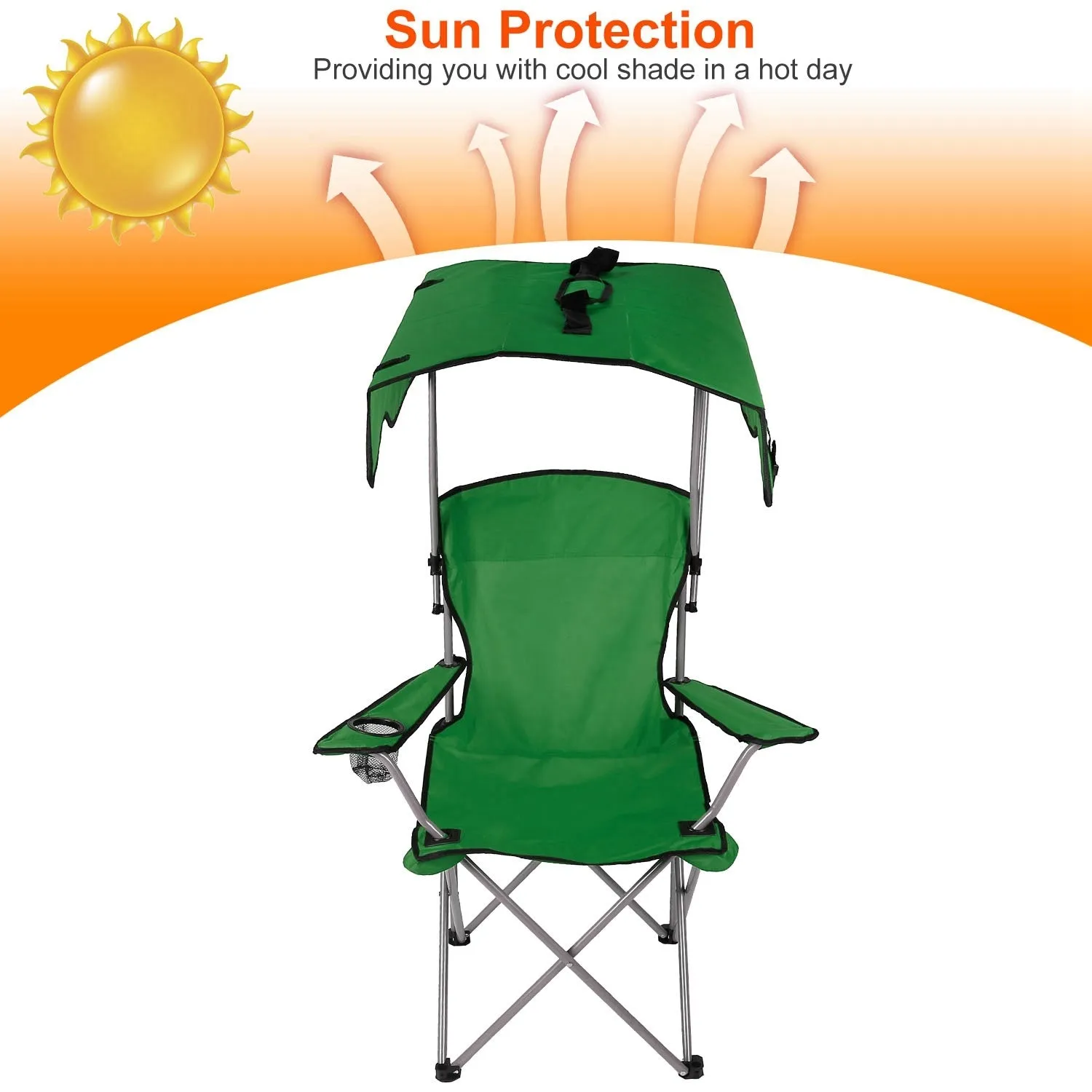Foldable Beach Canopy Lawn Chair