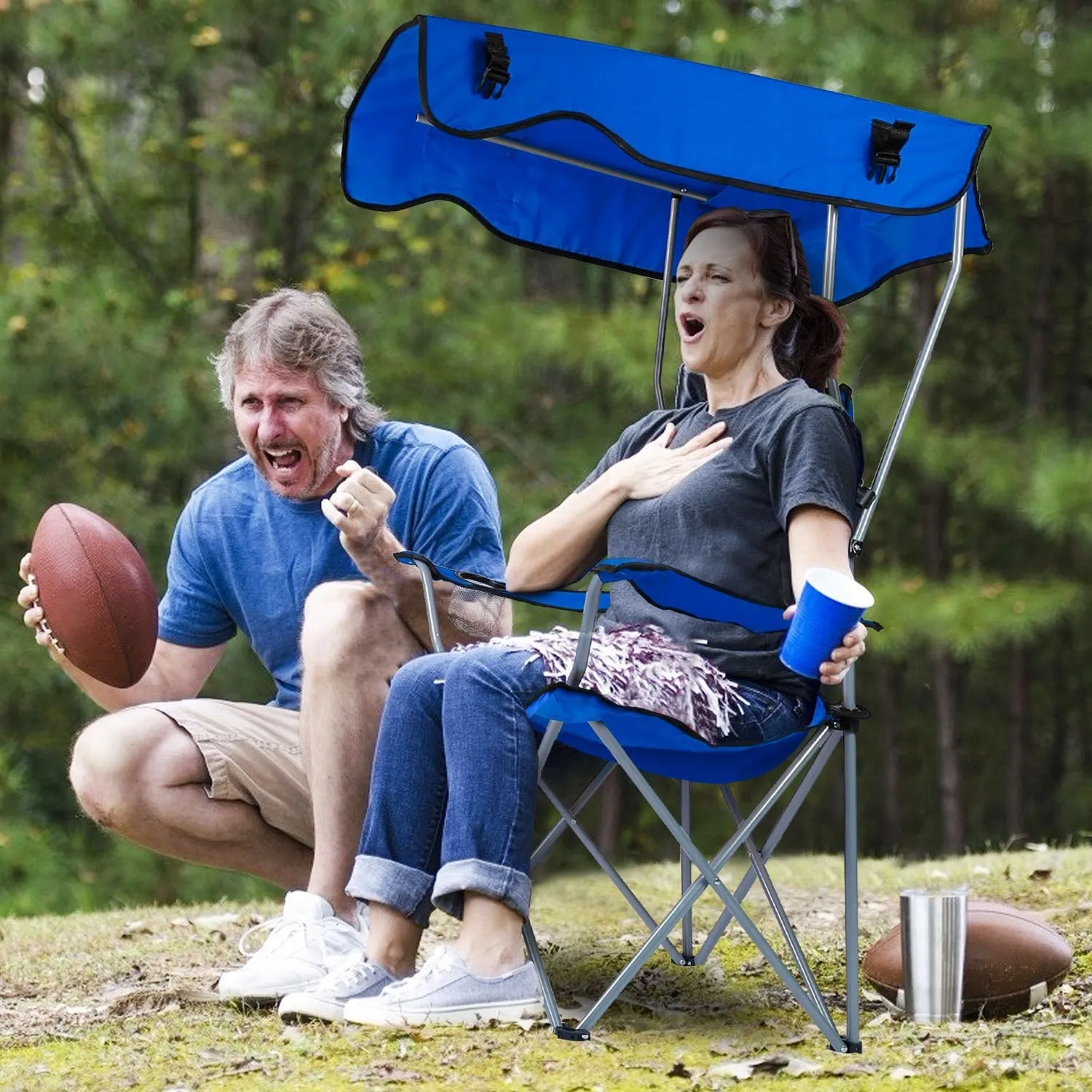 Foldable Beach Canopy Lawn Chair