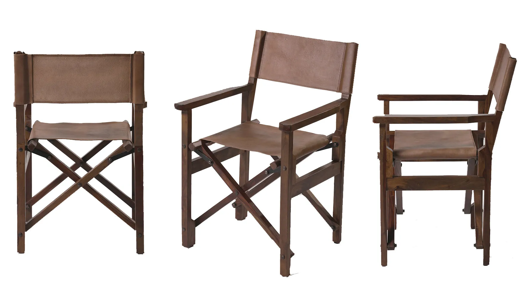 Foldable Directors Leather Arm Chair
