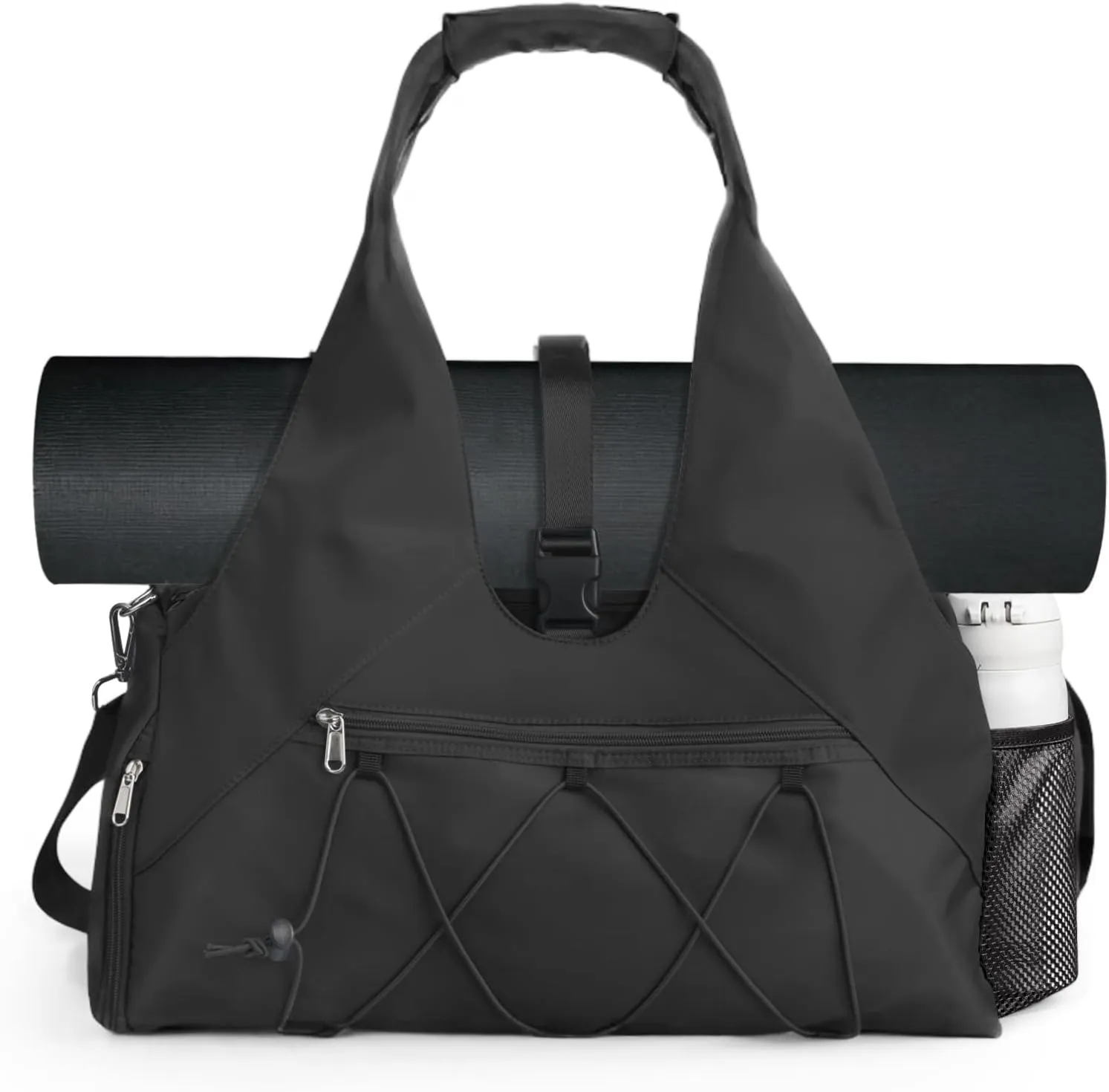 Forestfish Gym Bag For Women With Yoga Mat Holder & Shoe Compartment & Wet Dry Storage Pocket & Adjustable Strap
