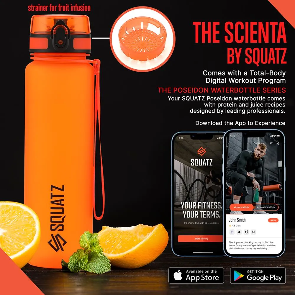 Frosted Water Bottle With Strainer