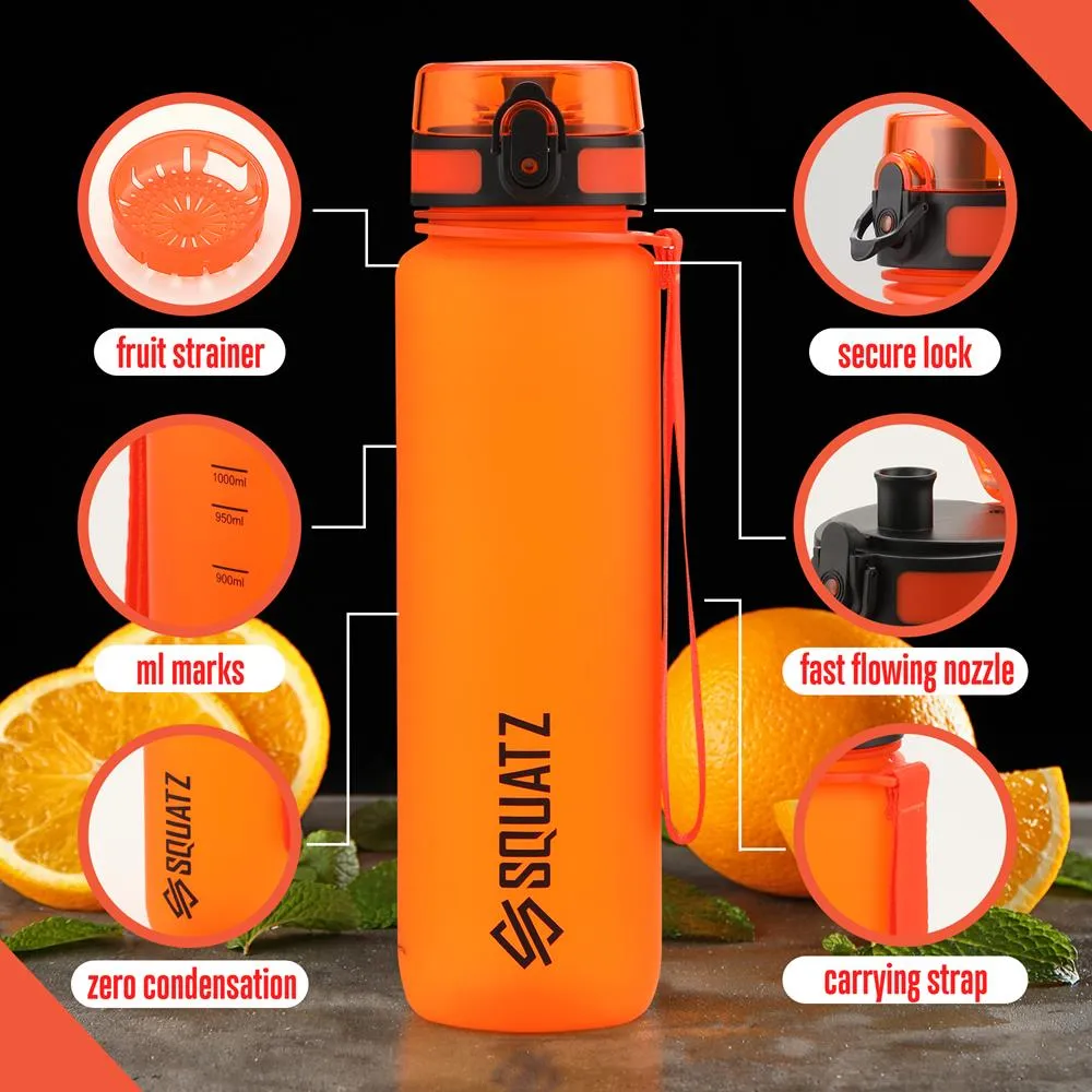 Frosted Water Bottle With Strainer