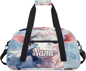 Funny Cattle Custom Name Sport Duffel Bag Dance Bag for Girls Teens Personalized Ballet Bag Gift for Birthday Christmas Helloween