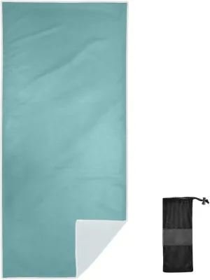 GAIGEO Cadet Blue Fast Drying Beach Towels, Thin Beach Towel with Storage Bag, for Adult, Quick Dry Towels for Camping, Travel, 30"x60"
