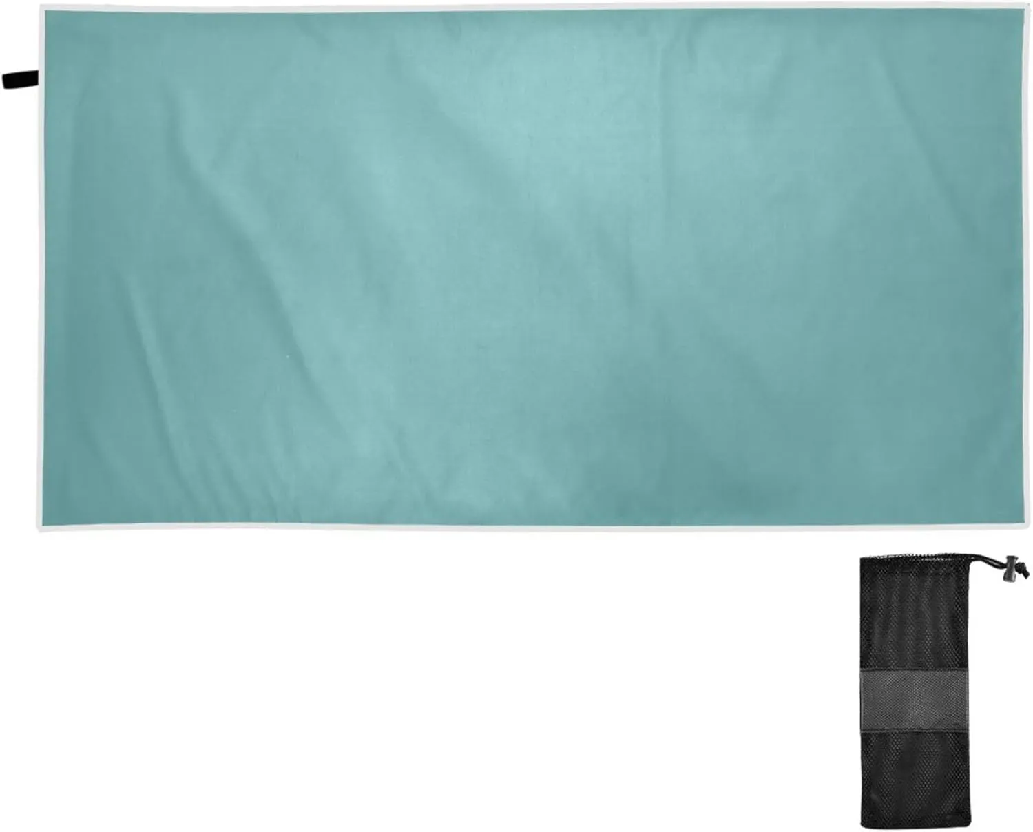 GAIGEO Cadet Blue Fast Drying Beach Towels, Thin Beach Towel with Storage Bag, for Adult, Quick Dry Towels for Camping, Travel, 30"x60"