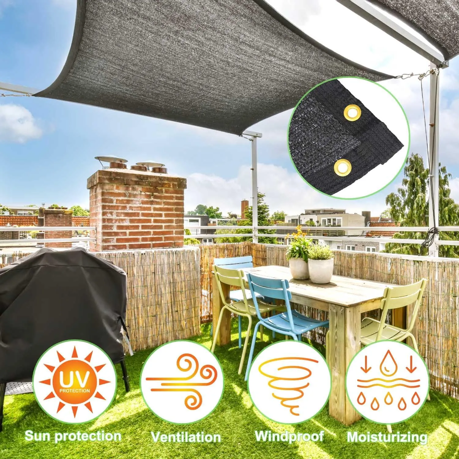 Garden 40% Shade Cloth, 10 x 20 FT Shade Mesh Tarp with Reinforced Brass Grommets, Black Outdoor Sunblock Shade Cloth Cover for Plants, Greenhouse, Patio, Chicken Coop, Tomatoes Sun Shade Net