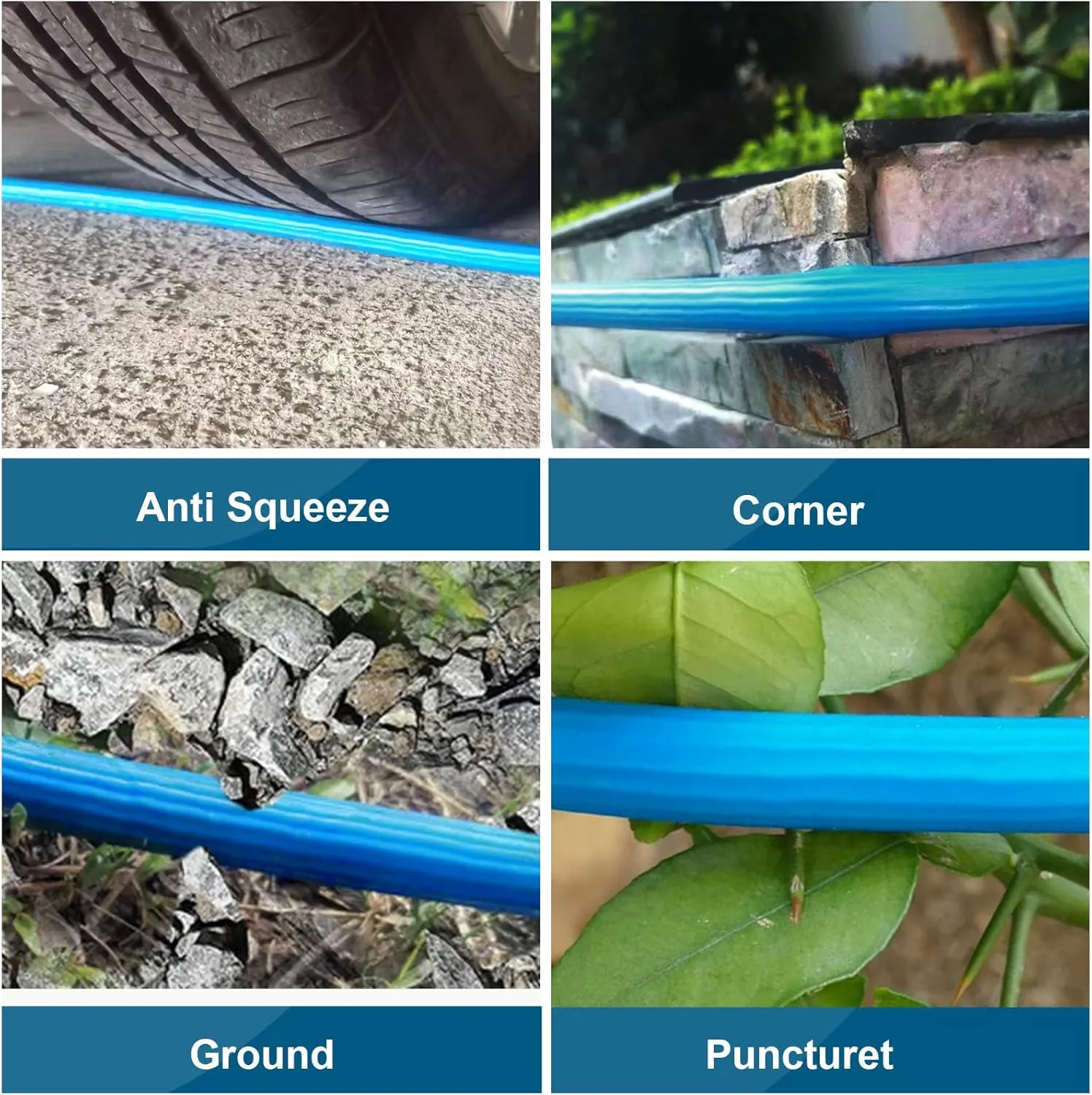 Garden Hose 100ft, Water Hose with 10 Function Spray Nozzle, Water Hose No Kink & Leakproof, Easy to Move & Store