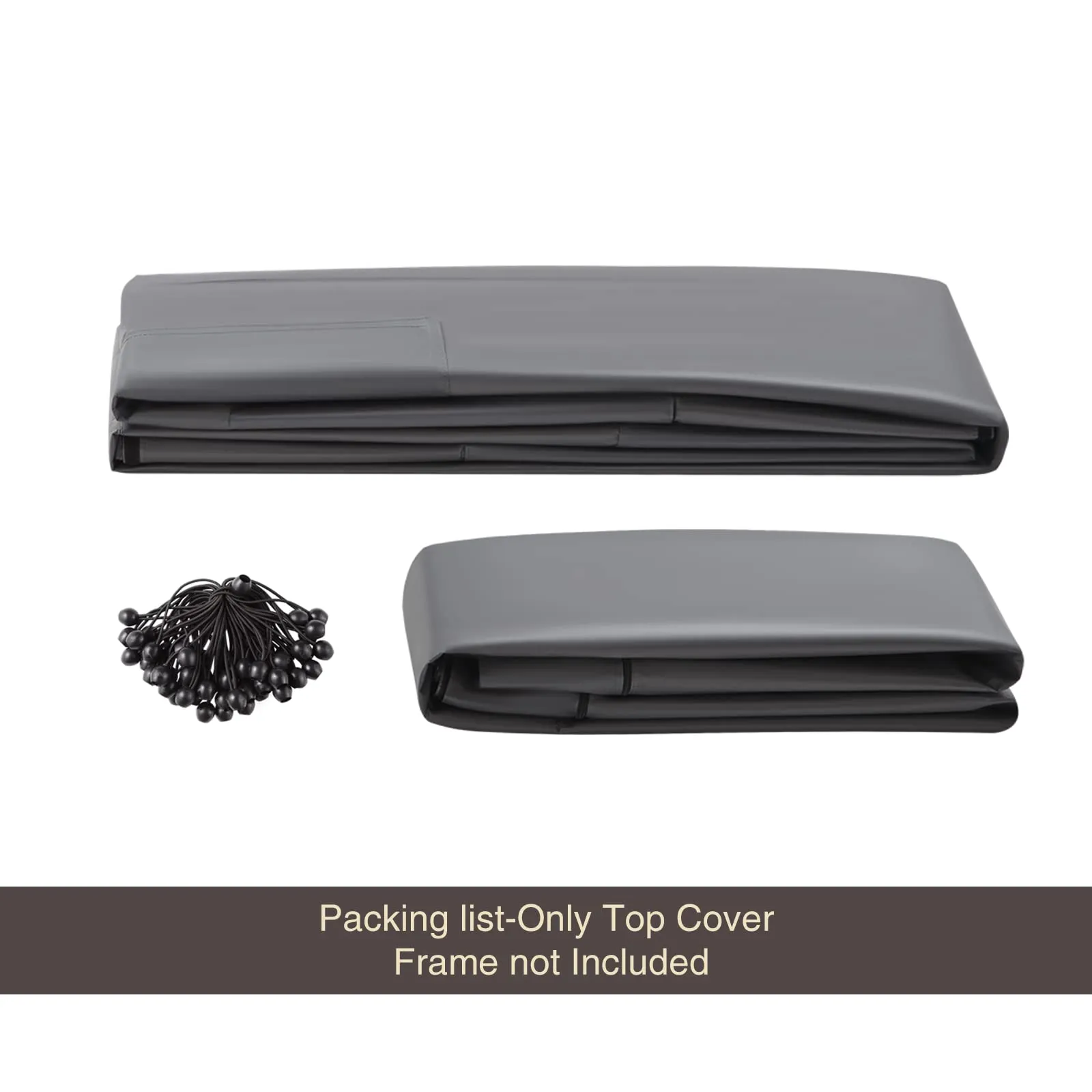 Gardesol Carport Replacement Canopy, Replacement Top Cover for 10' x 20' Carport Frame, 180G Waterproof & UV Protected Tarp with Ball Bungees, Gray, Only Top Cover, Frame is not Included
