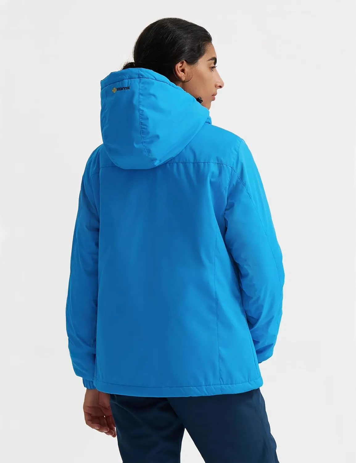 GEMYSE Women's Ski Snow Jacket Warm Winter Waterproof Coat Snowboard Rain Jacket Hooded Windproof Windbreaker